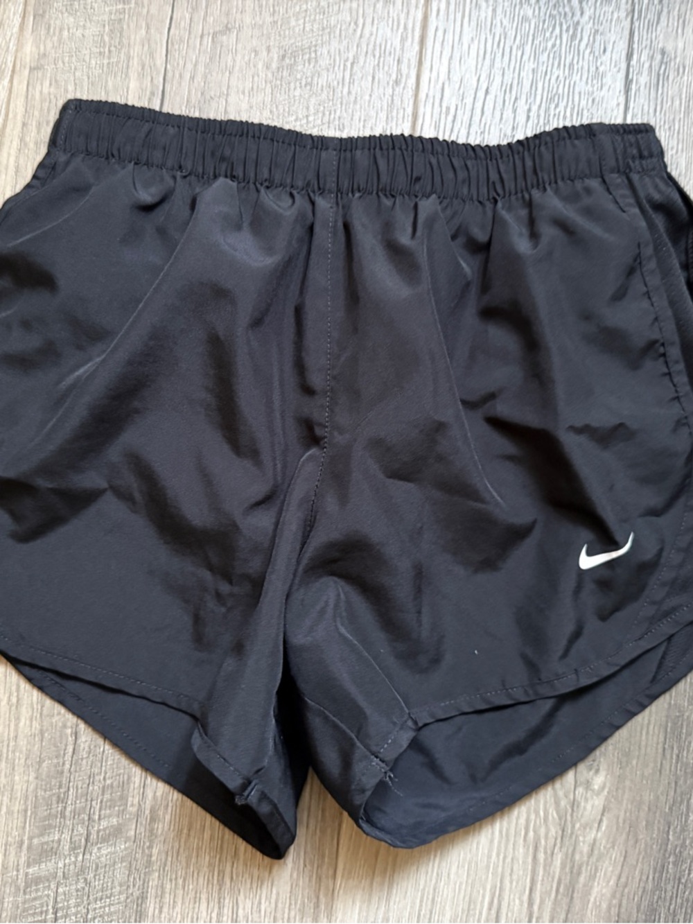 Girls Nike Black Shorts with White Swoosh - Girls/Kids Athletic